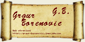 Grgur Borenović vizit kartica